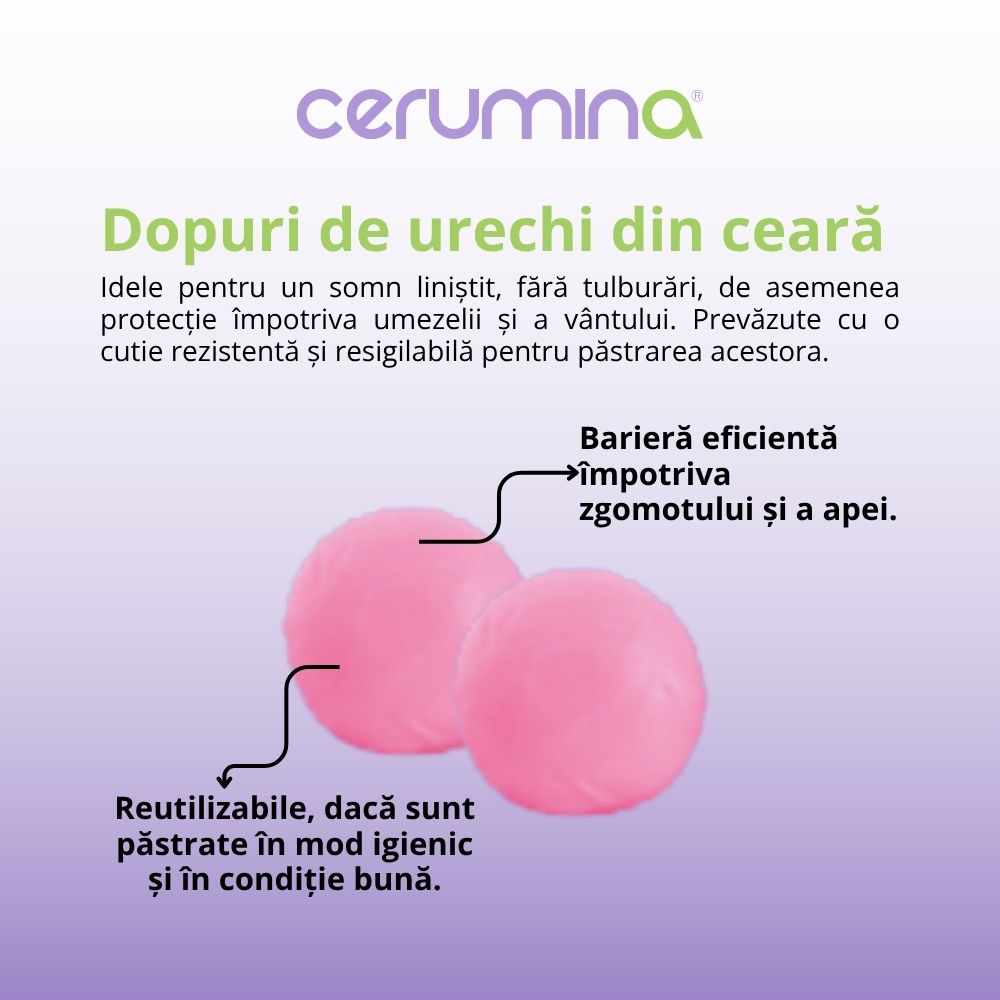 Dopuri de urechi din ceară Cerumina Classic, 12 bucati - imagine 2