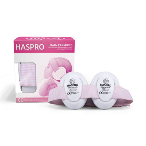 casti protectie fonica bebelusi Haspro Baby SNR 23dB 0-3 ani roz
