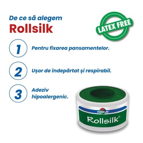 Alternative view of Leucoplast mătase Rollsilk Master-Aid, 2.5cm x 5m