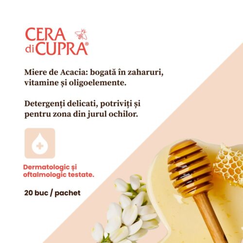 Alternative view of Șervețele demachiante Cera di Cupra®, cu miere de Acacia, 20 bucăți