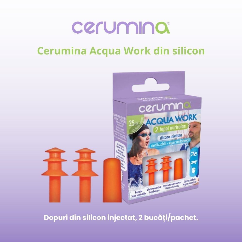 Dopuri urechi silicon injectat Cerumina® Acqua Work, 2 bucăți - imagine 6