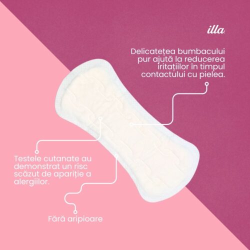 Alternative view of Absorbante zilnice din bumbac Illa®, 2 picături, 20 bucăți