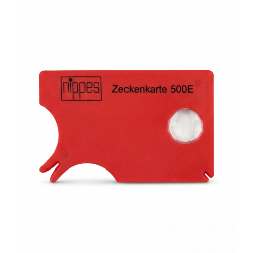 card indepartare capuse Nippes Solingen Zeckenkarte 500E rosu cu lupa